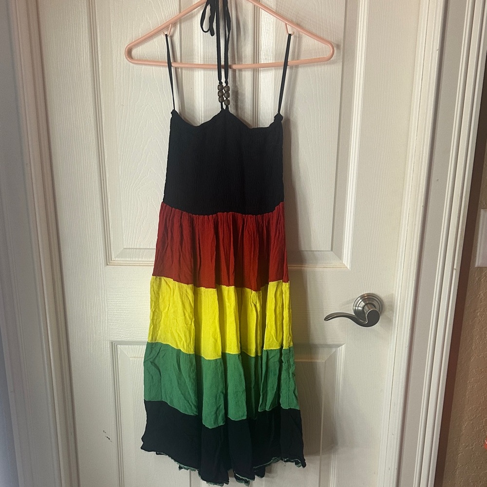 Jamaican Striped Midi Dress